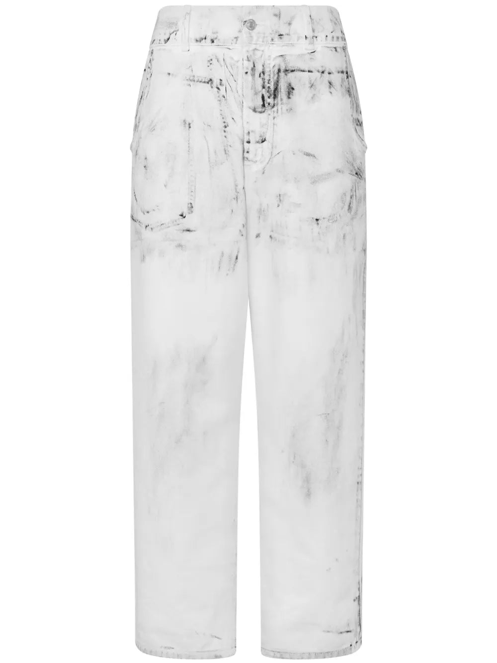 distressed-effect jeans