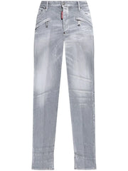distressed-effect jeans
