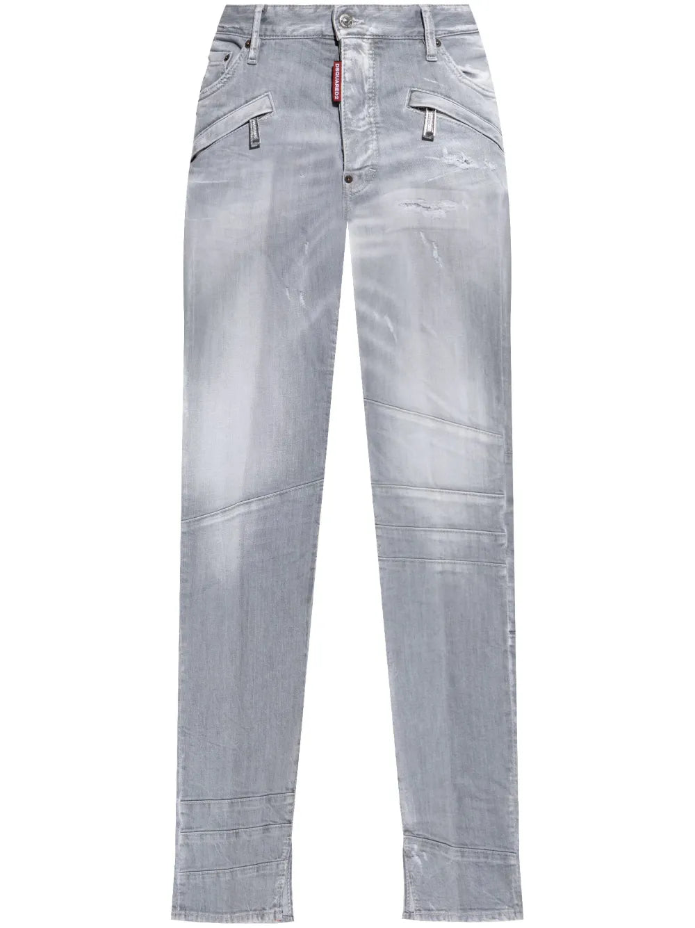 distressed-effect jeans