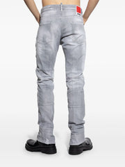 distressed-effect jeans
