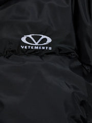 logo-embroidered puffer jacket