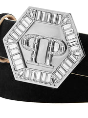 logo-engraved buckle belt