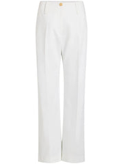 wide-waistband gabardine trousers