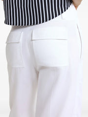 wide-waistband gabardine trousers