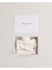 Ted Baker Keriis Rhinestone Knitted Hat And Gloves Set Women's