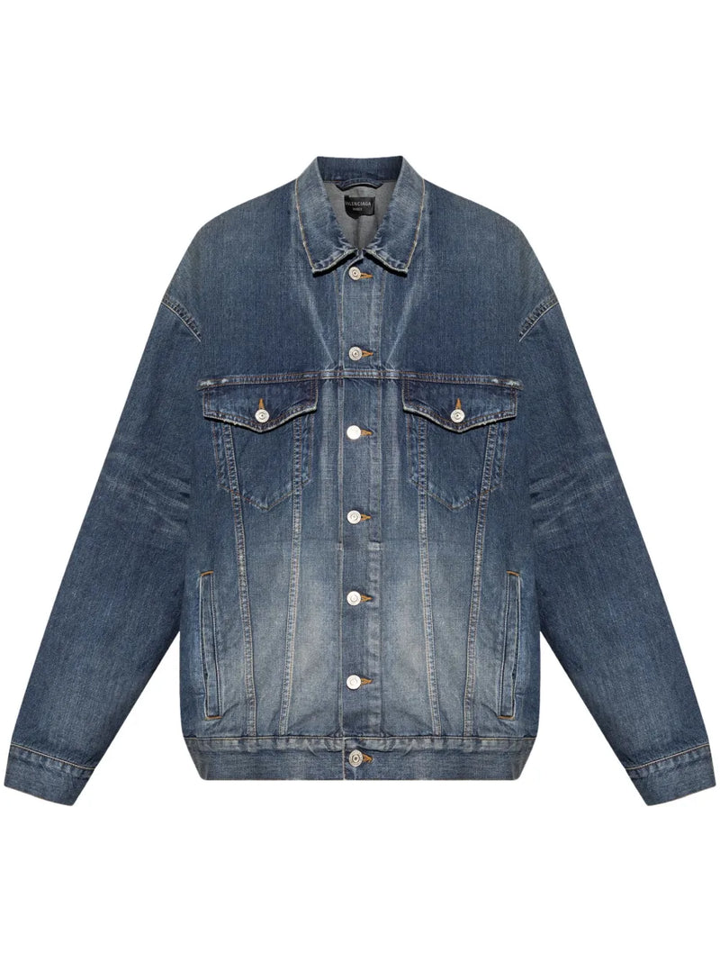 Tape Type-print denim jacket