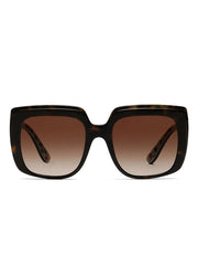 print-pattern square-frame sunglasses