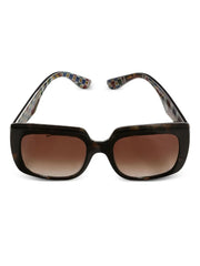 print-pattern square-frame sunglasses