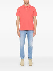 shield-motif short-sleeve polo shirt