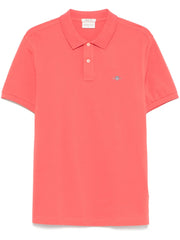 shield-motif short-sleeve polo shirt