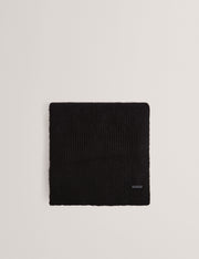 Ted Baker Lidiies Ribbed Wool Blend Knitted Scarf In Black Women's