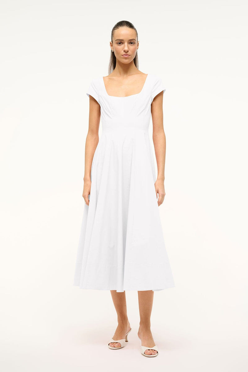SHORT SLEEVE WELLS DRESS WHITE