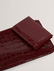 Ted Baker Kelliii Croc Effect Passport Cover Travel Pouch Women's