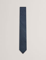 Ted Baker Octavio Logo Pinstripe Woven Silk Tie