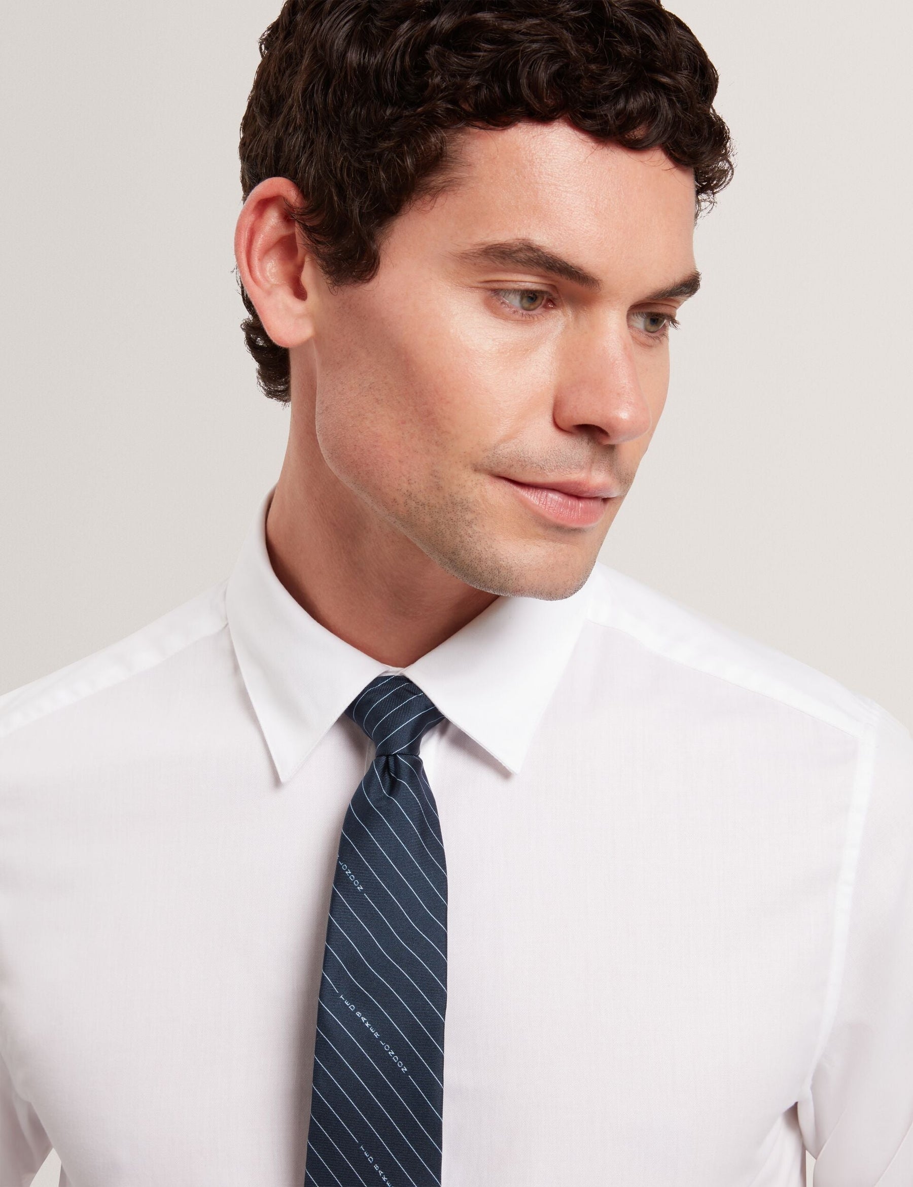 Ted Baker Octavio Logo Pinstripe Woven Silk Tie