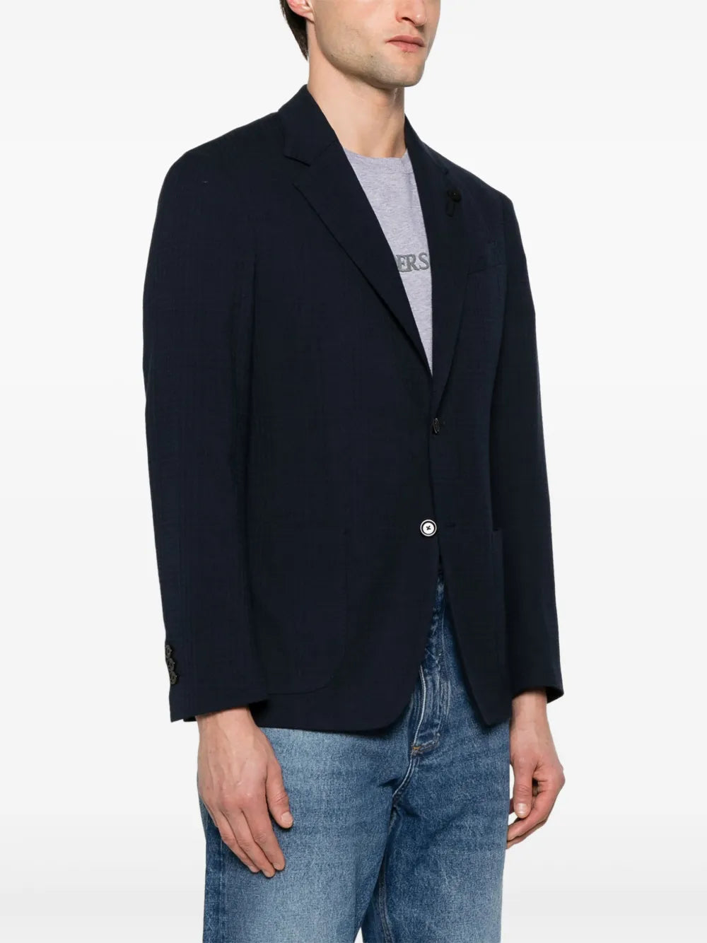 brooch-detail blazer