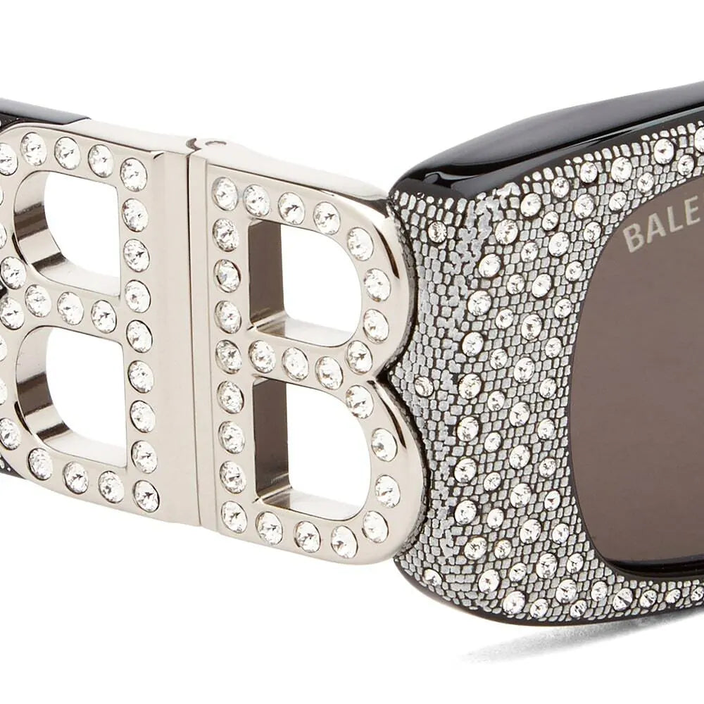 Balenciaga Women's Eyewear BB0096S Sunglasses in Black/Silver