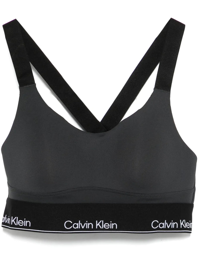 logo-waistband sports bra