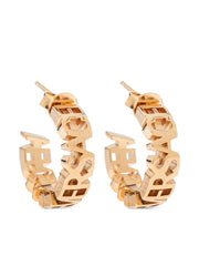 logo-lettering hoop earrings