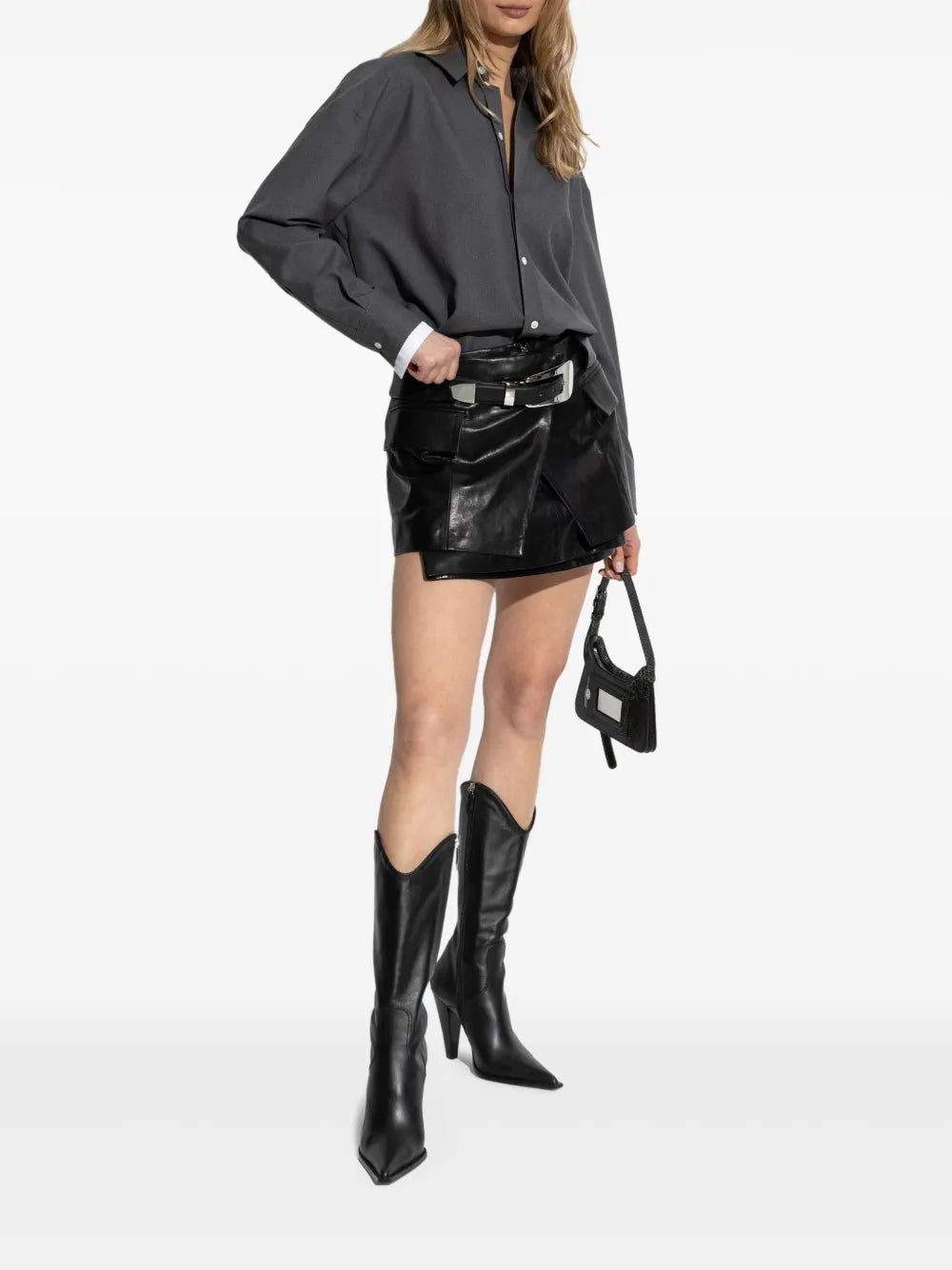 leather mini skirt