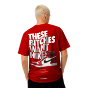 Myugen Nike Bitches Oversized T-Shirt Red