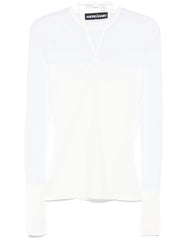 knitted sheer-detail top