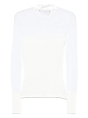 knitted sheer-detail top
