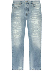 distressed-effect jeans