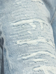 distressed-effect jeans