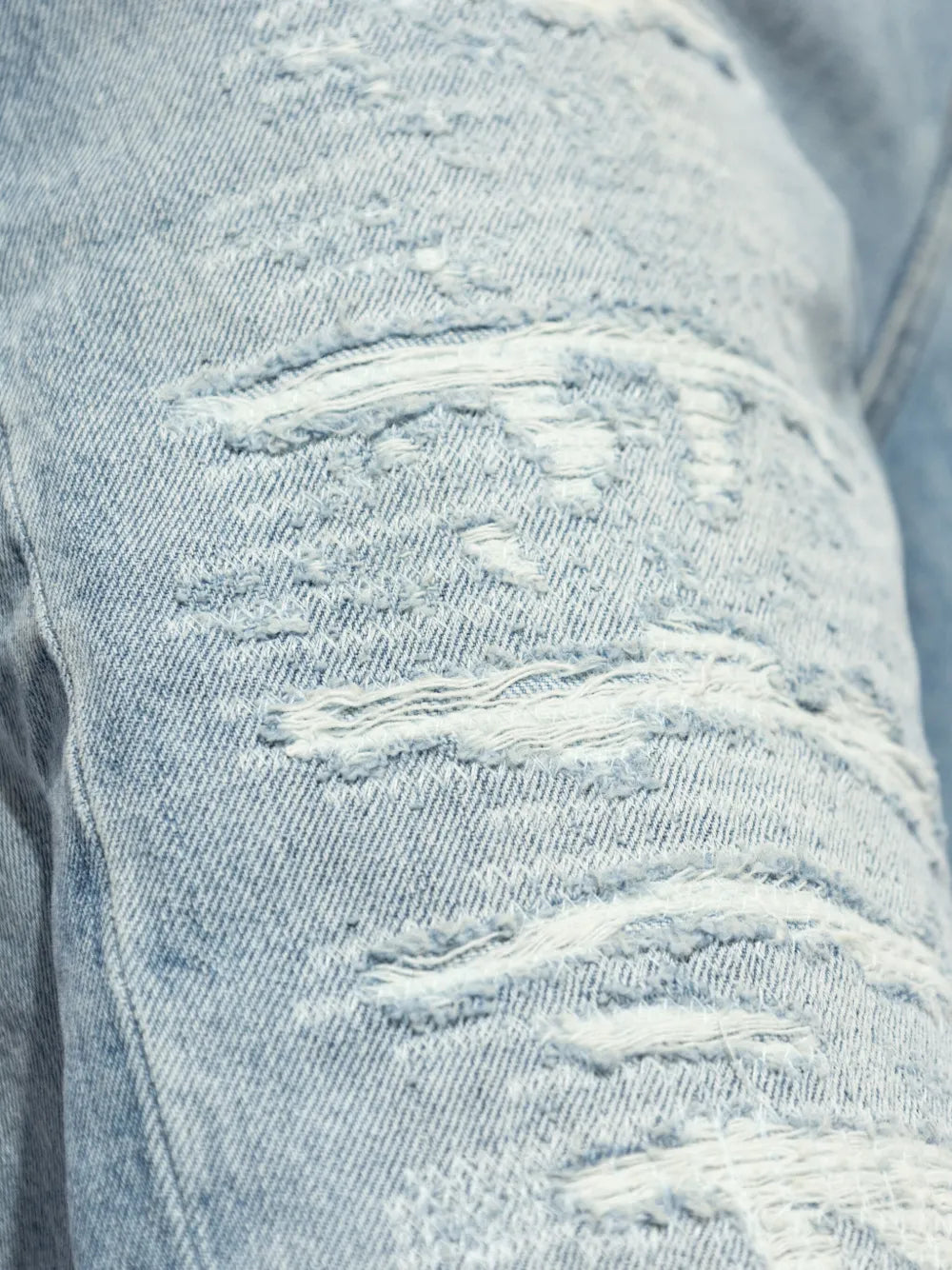 distressed-effect jeans