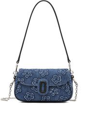 The Puffy Daisy Denim Clover shoulder bag