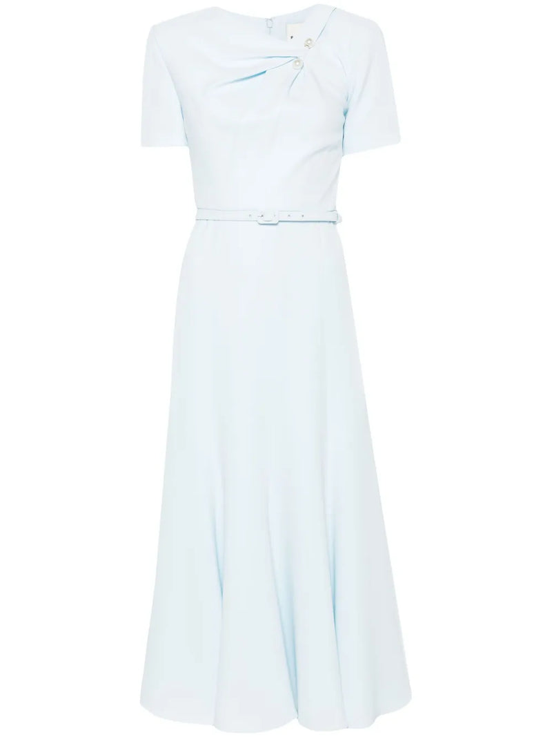 belted cady midi dress