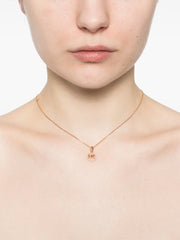 Pavé logo-charm necklace