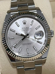 Rolex | Datejust | 126334 | White gold | 41 mm | Steel | Silver | Automatic