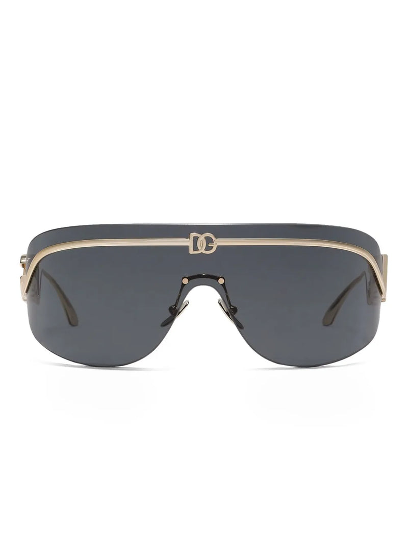 logo-plaque shield-frame sunglasses