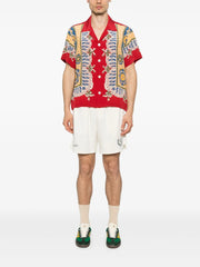embroidered-logo shorts