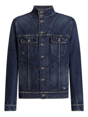 button-fastening denim jacket
