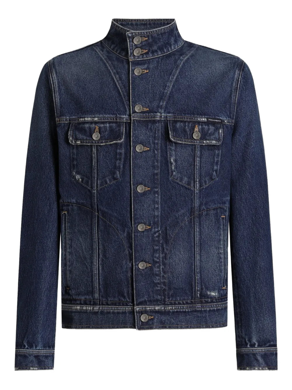 button-fastening denim jacket