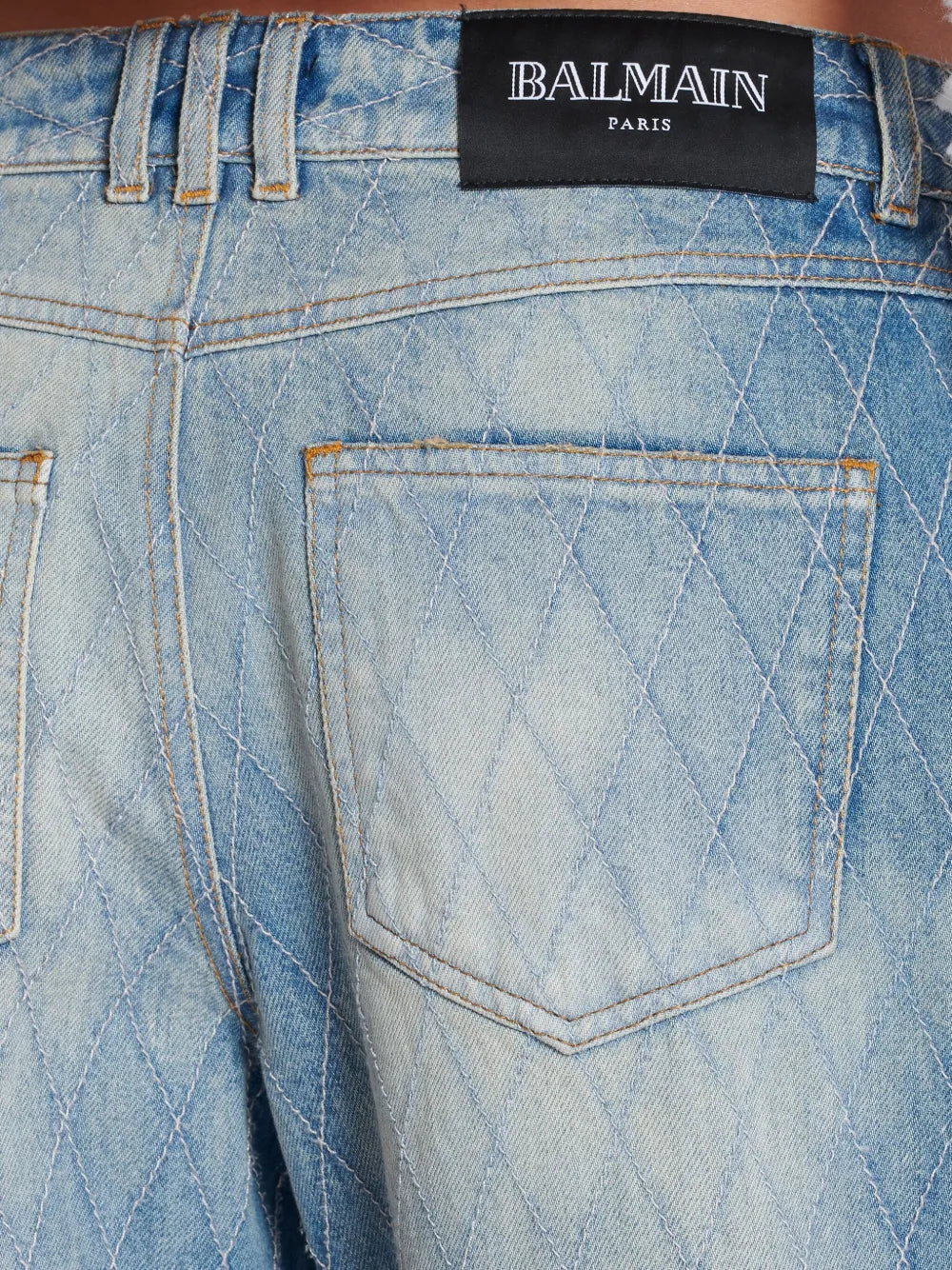 diamond-stitched jeans
