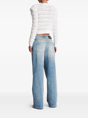 diamond-stitched jeans