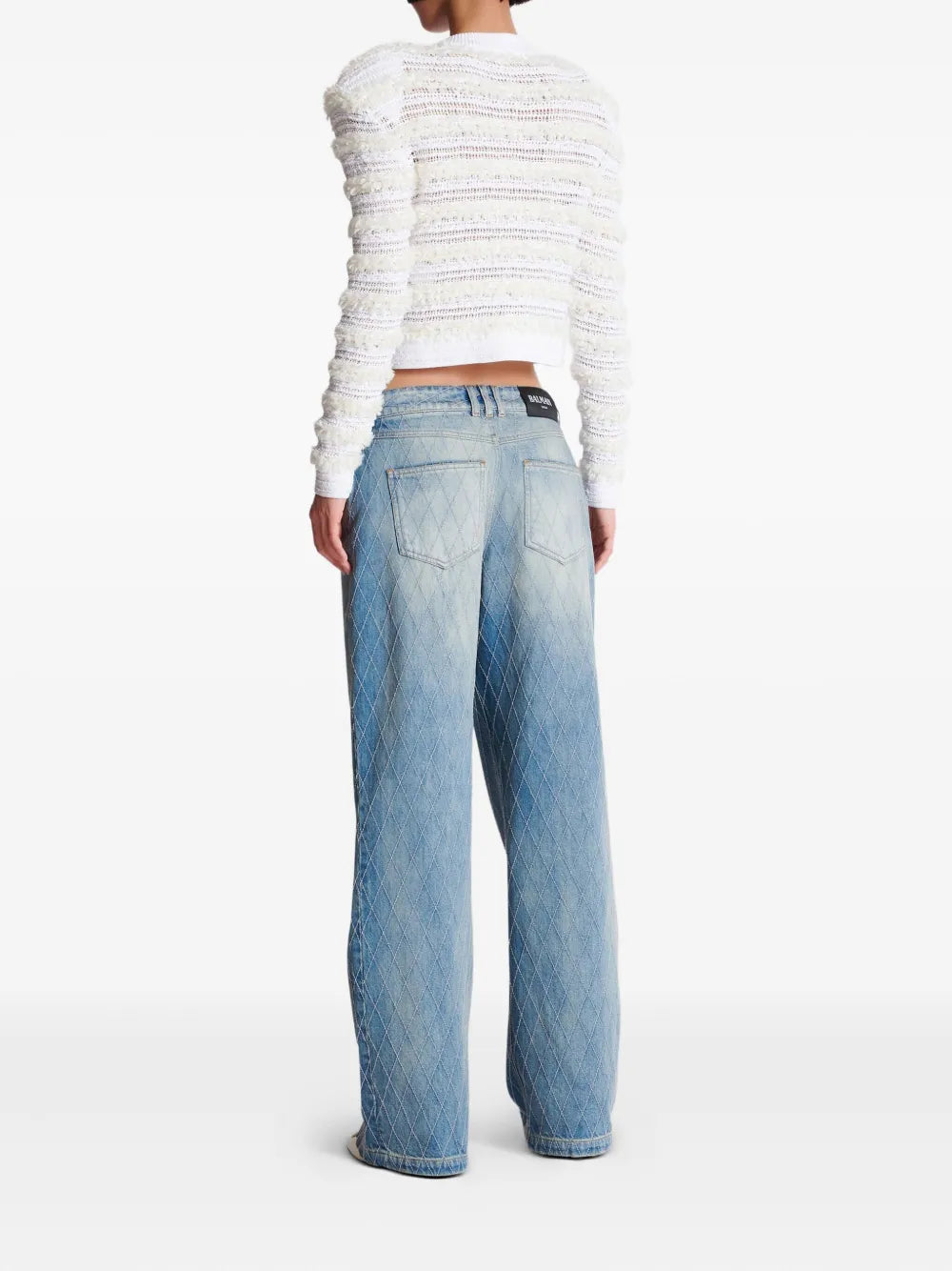 diamond-stitched jeans