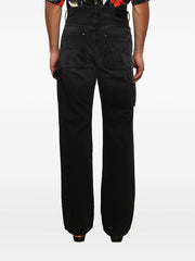 embossed-panel carpenter jeans