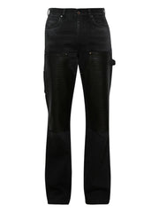 embossed-panel carpenter jeans