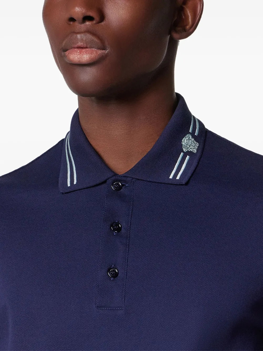 Embroidered cotton polo shirt