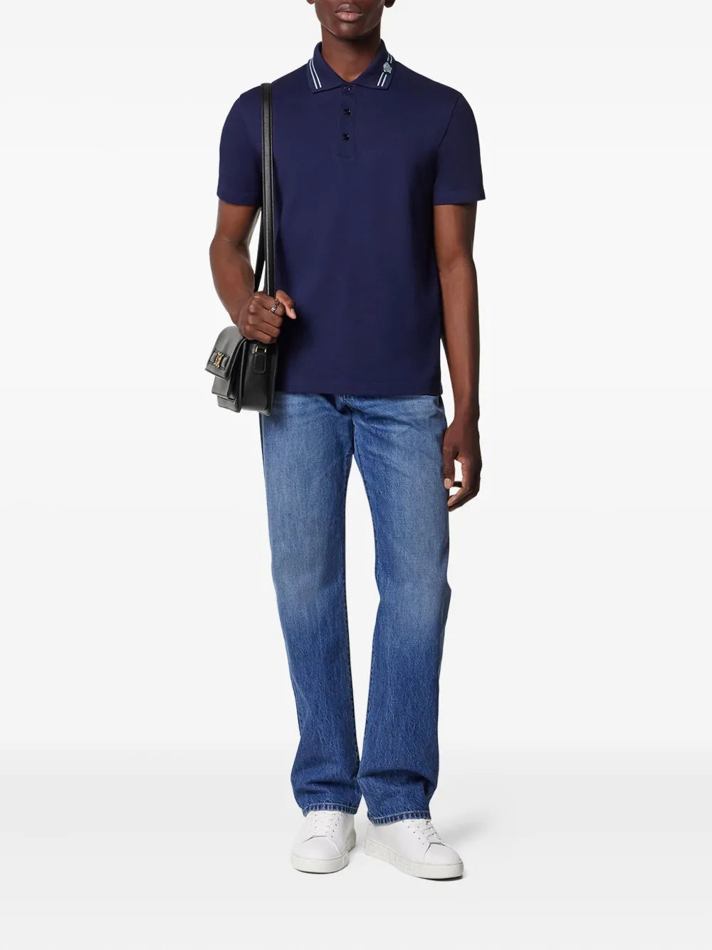 Embroidered cotton polo shirt