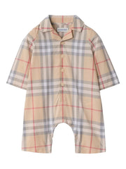 checked cotton romper