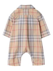 checked cotton romper