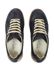 suede and leather lace-up sneakers