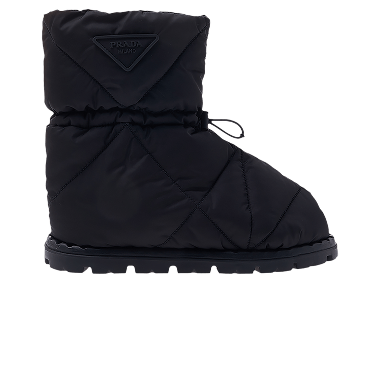Prada Blow 19 Quilted Nylon Drawstring Boot Black