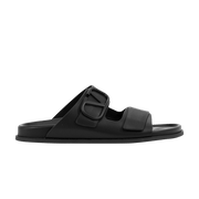 Valentino Double Strap Sandal Black VLogo Signature